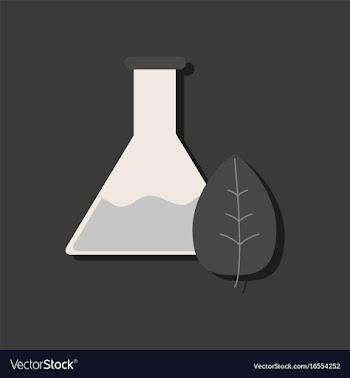 Flat icon design collection lab flask with leaf vector image