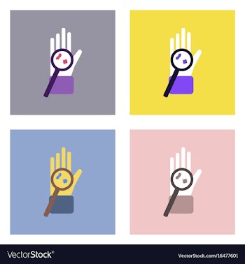 Flat icon design collection laboratory magnifier vector image