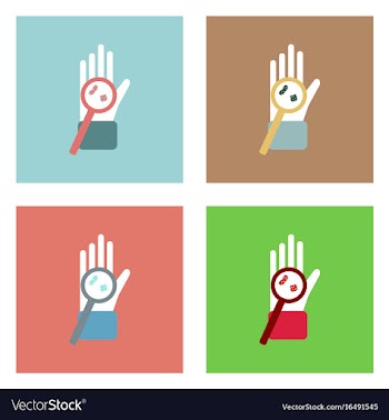 Flat icon design collection laboratory magnifier vector image