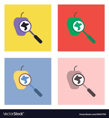 Flat icon design collection laboratory magnifier vector image