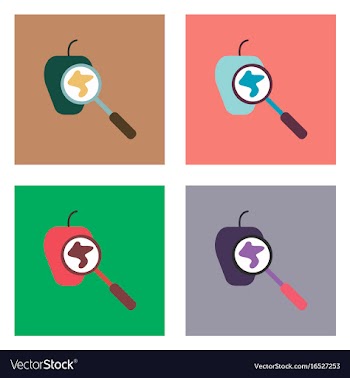 Flat icon design collection laboratory magnifier vector image