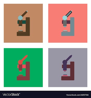 Flat icon design collection laboratory microscope vector image