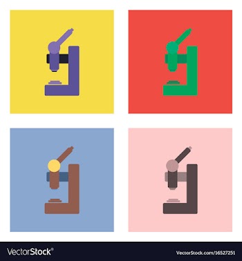 Flat icon design collection laboratory microscope vector image