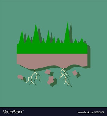 Flat icon design collection land roots in sticker vector image