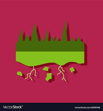 Flat icon design collection land roots in sticker vector image