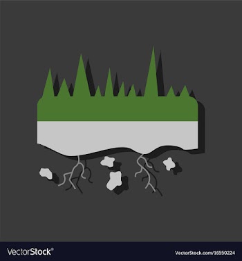 Flat icon design collection land roots in sticker vector image