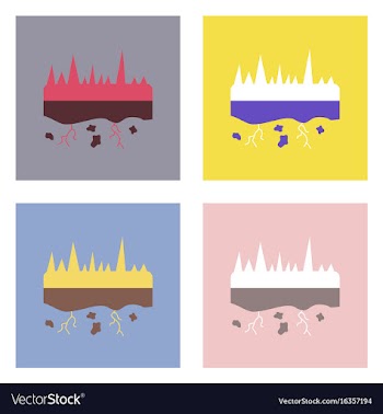 Flat icon design collection land roots vector image