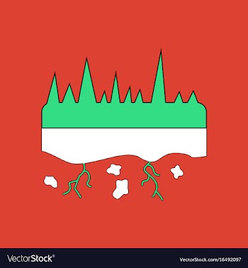 Flat icon design collection land roots vector image