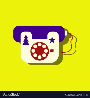 Flat icon design collection landline phone in vector image