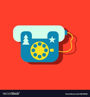 Flat icon design collection landline phone in vector image