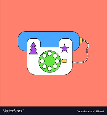 Flat icon design collection landline phone vector image