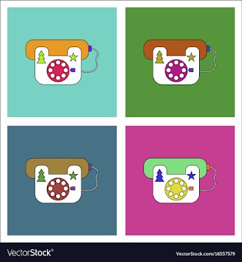 Flat icon design collection landline phone vector image
