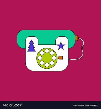 Flat icon design collection landline phone vector image