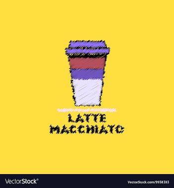Flat icon design collection latte macchiato vector image