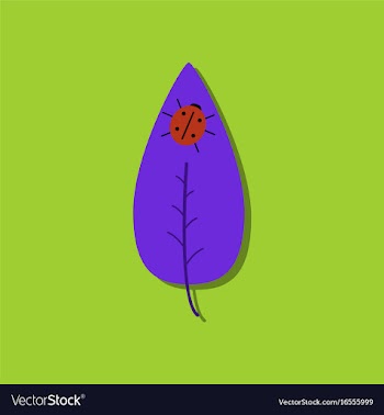 Flat icon design collection leaf and ladybug in vector image