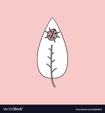 Flat icon design collection leaf and ladybug vector image