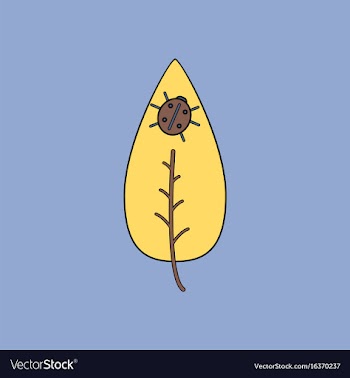 Flat icon design collection leaf and ladybug vector image