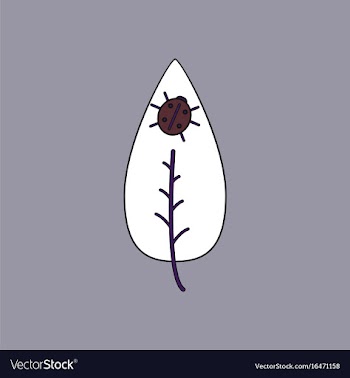 Flat icon design collection leaf and ladybug vector image