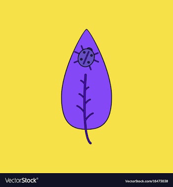 Flat icon design collection leaf and ladybug vector image