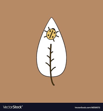 Flat icon design collection leaf and ladybug vector image
