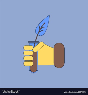 Flat icon design collection leaf in test tube vector image