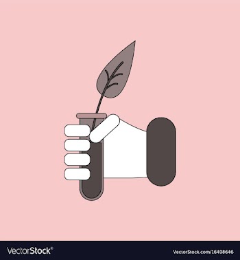 Flat icon design collection leaf in test tube vector image