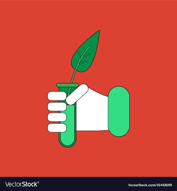 Flat icon design collection leaf in test tube vector image