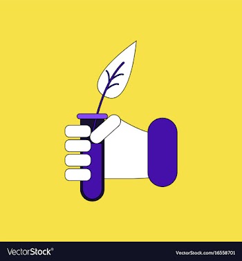 Flat icon design collection leaf in test tube vector image
