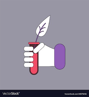 Flat icon design collection leaf in test tube vector image
