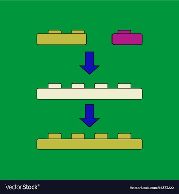Flat icon design collection lego constructor vector image
