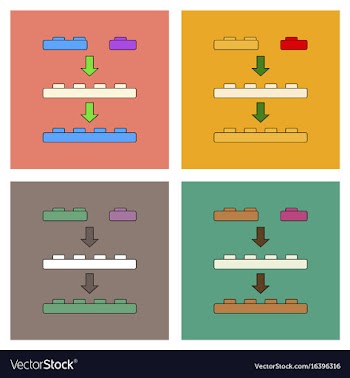 Flat icon design collection lego constructor vector image