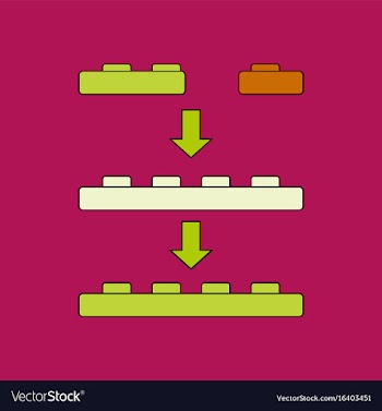 Flat icon design collection lego constructor vector image