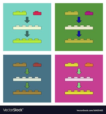 Flat icon design collection lego constructor vector image