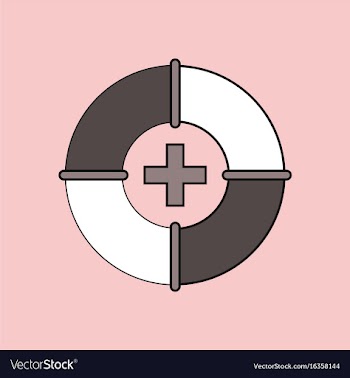 Flat icon design collection lifebuoy with a cross vector image