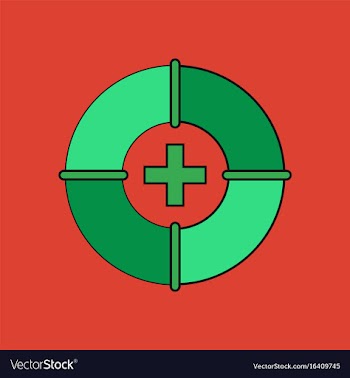 Flat icon design collection lifebuoy with a cross vector image
