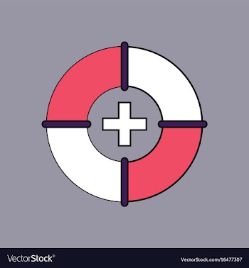 Flat icon design collection lifebuoy with a cross vector image