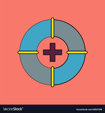Flat icon design collection lifebuoy with a cross vector image