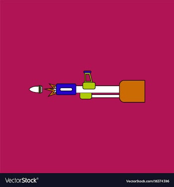 Flat icon design collection machine gun bullet vector image