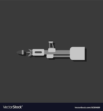Flat icon design collection machine gun bullet vector image