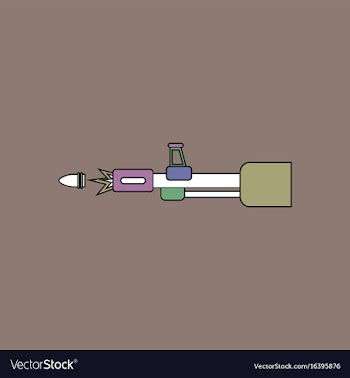Flat icon design collection machine gun bullet vector image