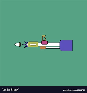 Flat icon design collection machine gun bullet vector image