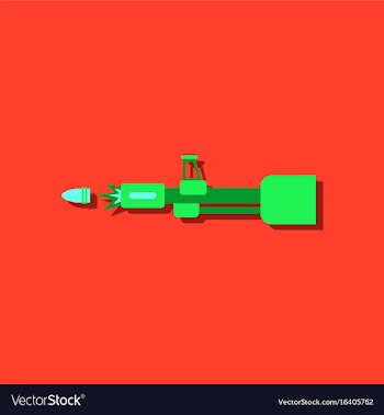 Flat icon design collection machine gun bullet vector image