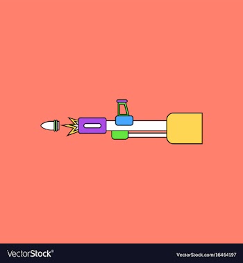 Flat icon design collection machine gun bullet vector image
