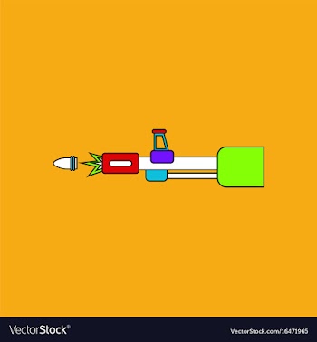 Flat icon design collection machine gun bullet vector image