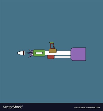 Flat icon design collection machine gun bullet vector image