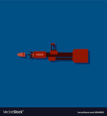 Flat icon design collection machine gun bullet vector image