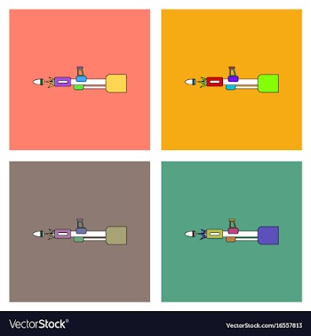 Flat icon design collection machine gun bullet vector image