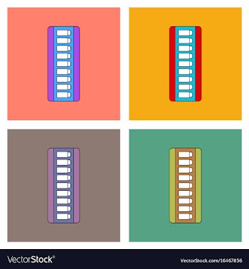 Flat icon design collection magazine with bullets vector image