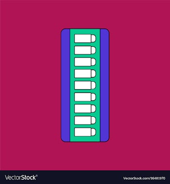 Flat icon design collection magazine with bullets vector image