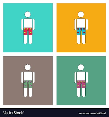 Flat icon design collection man in underwear cloth vector image